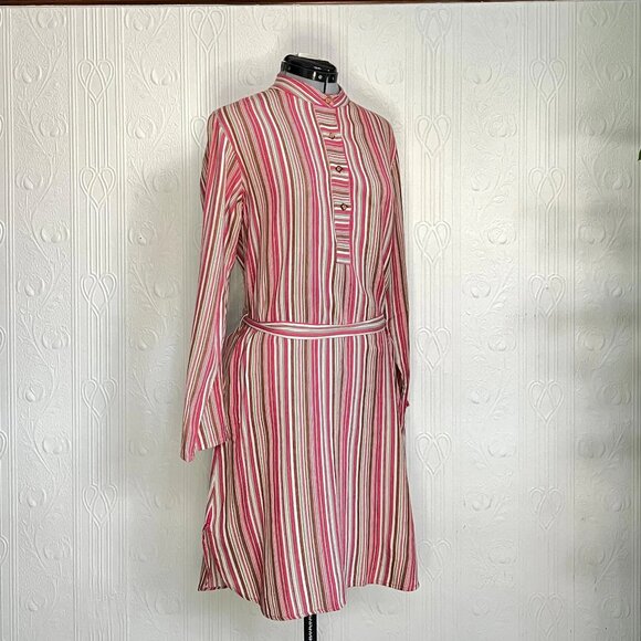 Le prince jardinier colorful striped dress and matching hat size 10 - Picture 2 of 9